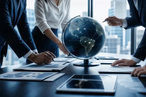 Équipe coordonnant un programme master d’assurance internationale